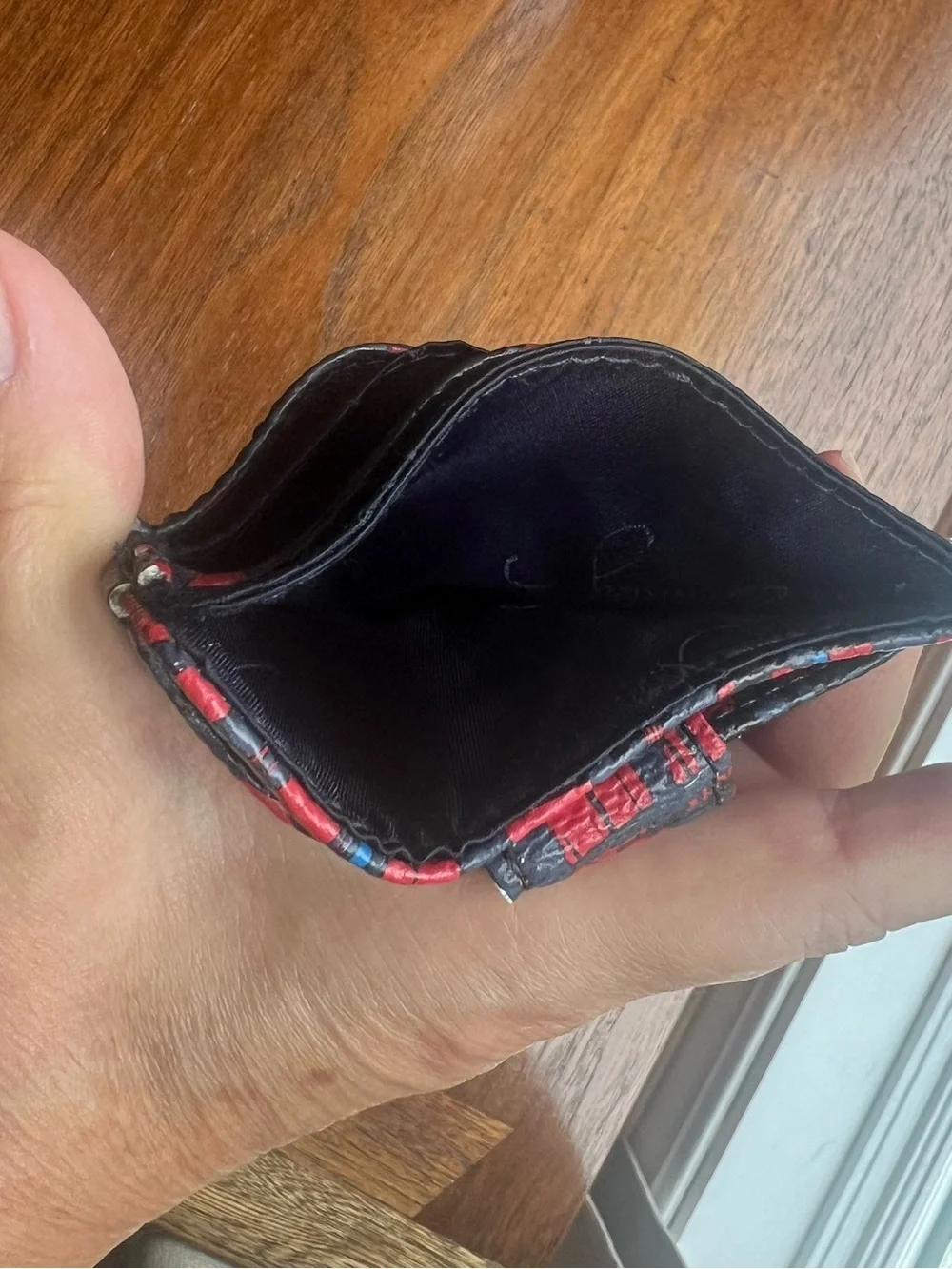 Vera Bradley Red & Blue Plaid ID Card Holder with Key Ring